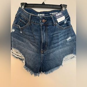 Rewash Brand Distressed Jean Shorts Super High Rise NWT - Size 9/29